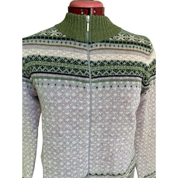 Great Northwest Clothing Co. Medium‎ P 100% Lambswool Nordic Cardigan Sweater - Picture 5 of 6